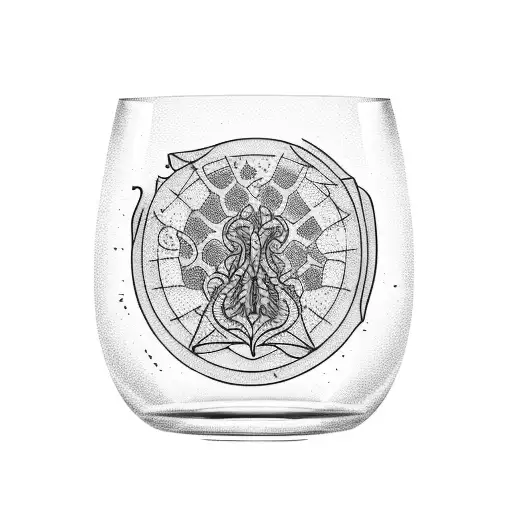 broken whiskey glass tattoo design idea
