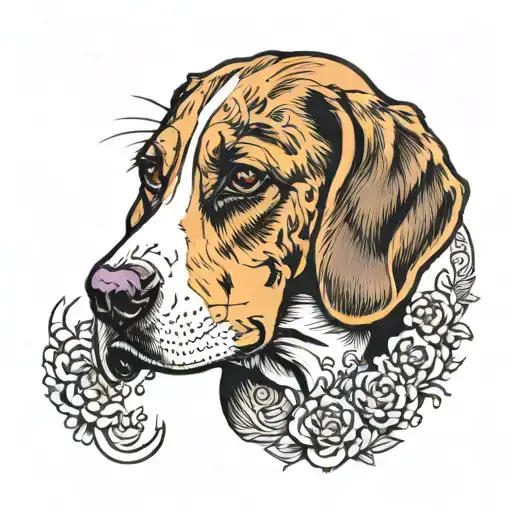Beagle dog tattoo design idea