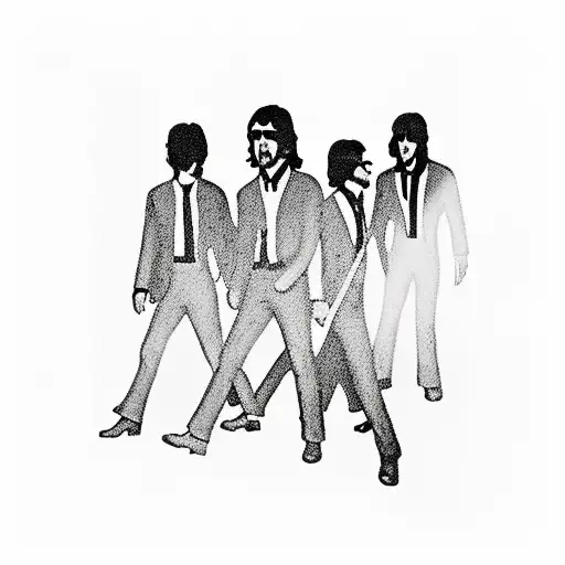 the Beatles walking on Abbey Road but is a piano tattoo design idea