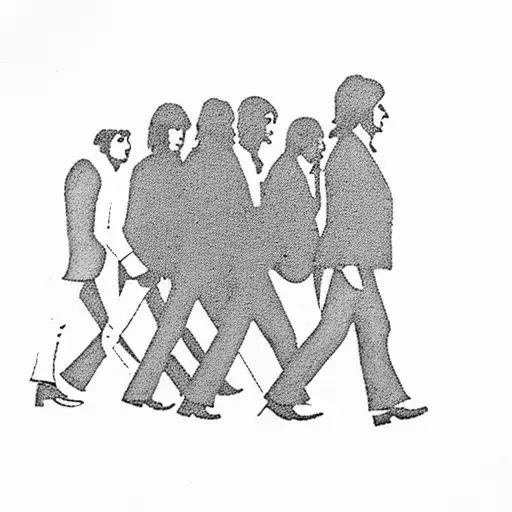 the Beatles walking on Abbey Road but is a piano tattoo design idea