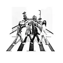 the Beatles walking on Abbey Road but is a piano tattoo design idea