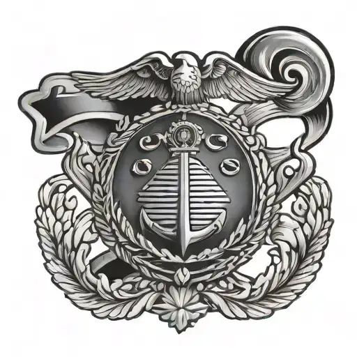 marine sgt, rank badge tattoo design idea