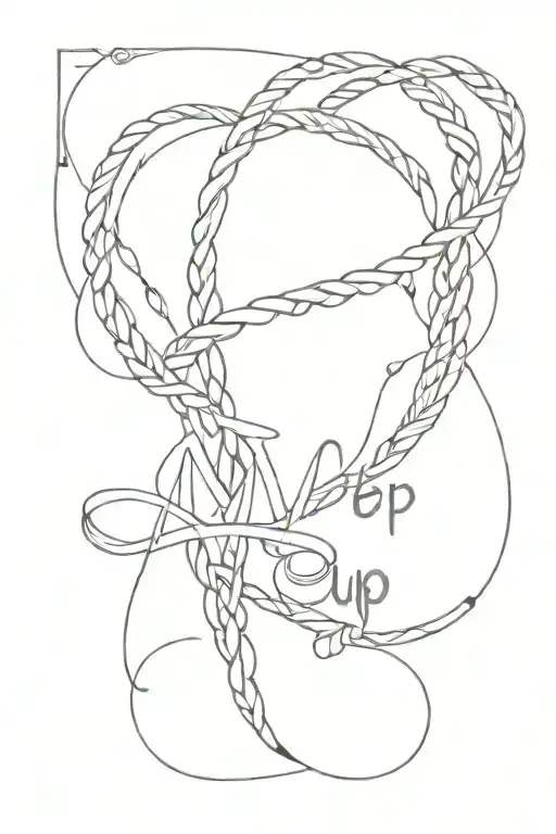 never give up japanese braided with tattoo design idea