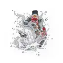 water drops tattoo design idea