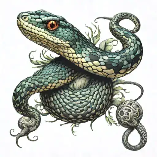 snake paradox tattoo design idea