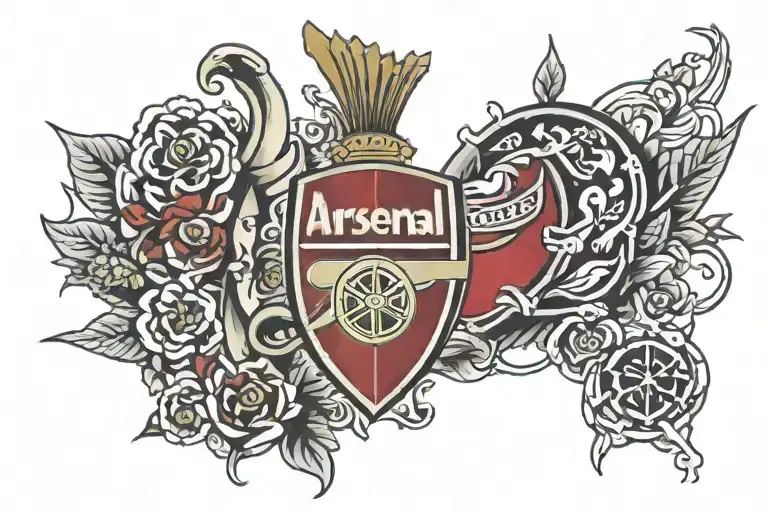 arsenal fc canon tattoo design idea