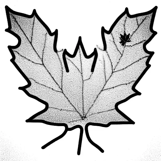 beagle dog and include maple leaf  tattoo design idea