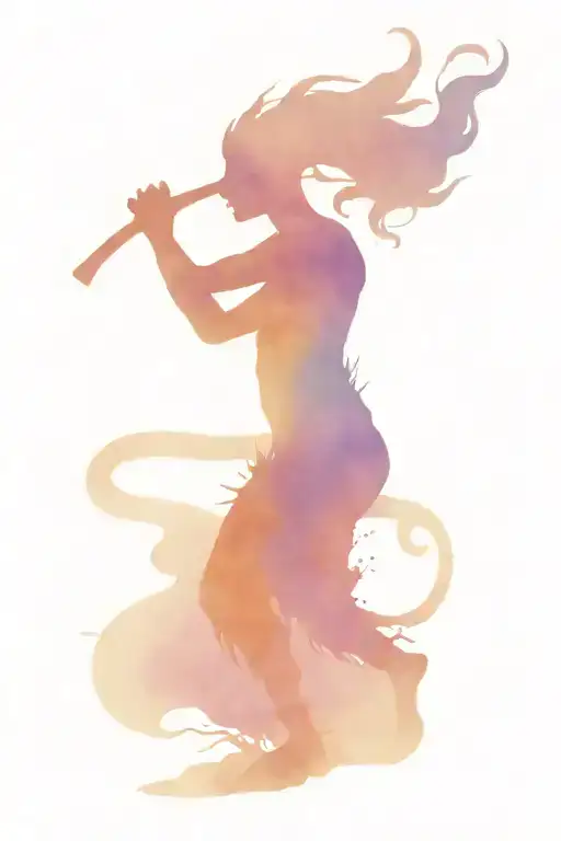 kokopelli person in a desert tattoo design idea