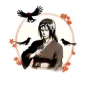 Itachi Uchiha and crows tattoo design idea