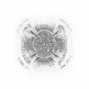 Runic code transforming into binary code tattoo design idea