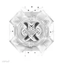 Runic code transforming into binary code tattoo design idea