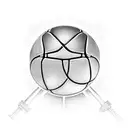 An intricate design of a basketball merging with a microphone, representing the connection between Kobe Bryant's love for basketball and his passion for storytelling tattoo design idea