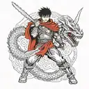 Berserk Guts wielding the Dragon Slayer tattoo design idea