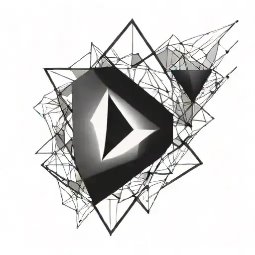 a black diamond shaped tattoo with white  ink making it look like light shining through a dark cloud tattoo design idea