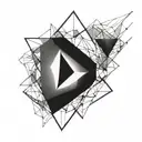 a black diamond shaped tattoo with white  ink making it look like light shining through a dark cloud tattoo design idea