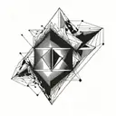 a black diamond shaped tattoo with white  ink making it look like light shining through a dark cloud tattoo design idea