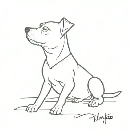 small friendly dog tattoo design idea