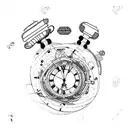 Design a captivating tattoo that seamlessly incorporates the concept of time travel, capturing the essence of exploratio tattoo design idea