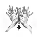 praying hands tattoo design idea