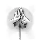 praying hands tattoo design idea