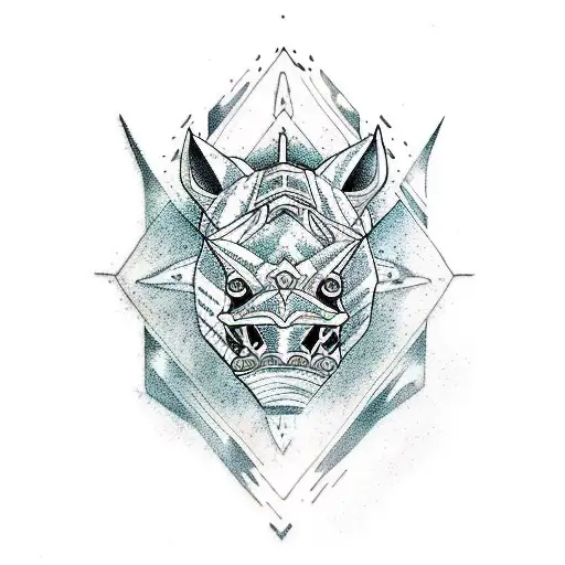 Space Rhino tattoo design idea