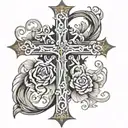 Cross of lorraine tattoo design idea
