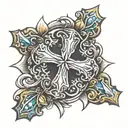 Cross of lorraine tattoo design idea