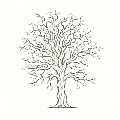 a geometric tree where the branches are neurons in the shape of a brain tattoo design idea