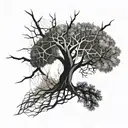 a shoulder tattoo of a tree where the branches are neurons in the shape of a brain tattoo design idea