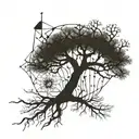 a shoulder tattoo of a tree where the branches are neurons in the shape of a brain tattoo design idea