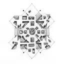 cross, autism puzzle piece, & tattoo design idea