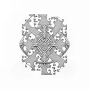 cross, autism puzzle piece, & tattoo design idea