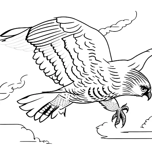 three flying red tailed hawks tattoo design idea