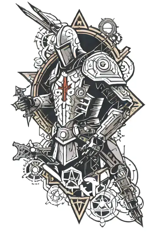 templar knight and The Templar Pledge tattoo design idea