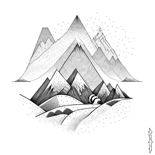Mountain Scene tattoo design idea