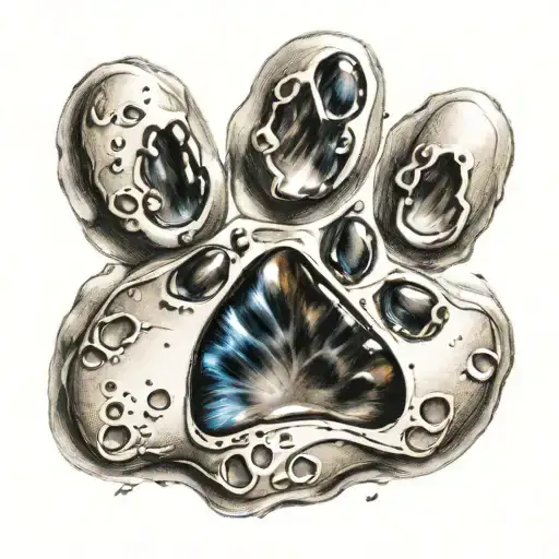 November birthstone in shape of paw print tattoo design idea