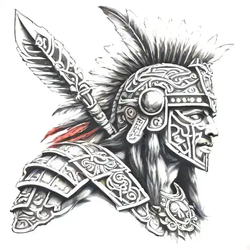 Mexico Aztecs warrior tattoo design idea