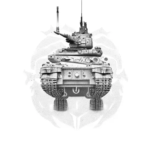 army cartoon tank tattoo design idea