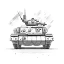 army cartoon tank tattoo design idea