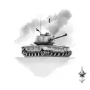 army cartoon tank tattoo design idea