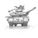 army cartoon tank tattoo design idea