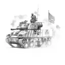 army cartoon tank tattoo design idea