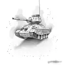 army cartoon tank tattoo design idea