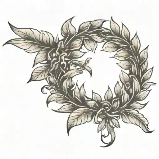laurel wreath crown tattoo design idea