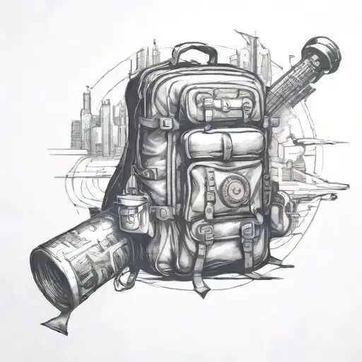 travel, backpack, vision, mind tattoo design idea