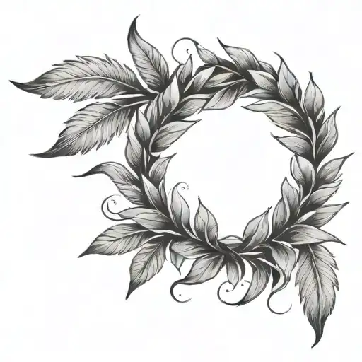 laurel wreath crown tattoo design idea