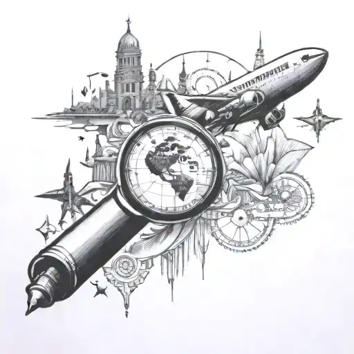 travel, money, mind, vision tattoo design idea