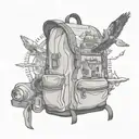 travel, backpack, vision, mind tattoo design idea