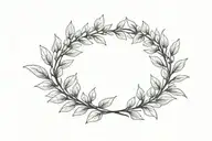 laurel wreath. simple, elegant laurel wreath with thin, delicate leaves. branches should not touch at the top tattoo design idea