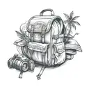 travel, backpack, vision, mind tattoo design idea